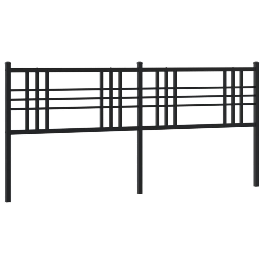 vidaXL Tăblie de pat metalică, negru, 193 cm