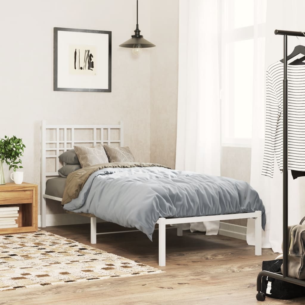 vidaXL Tăblie de pat metalică, alb, 75 cm vidaXL Tăblie de pat metalică, alb, 75 cm