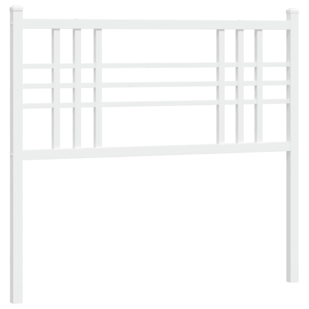vidaXL Tăblie de pat metalică, alb, 100 cm