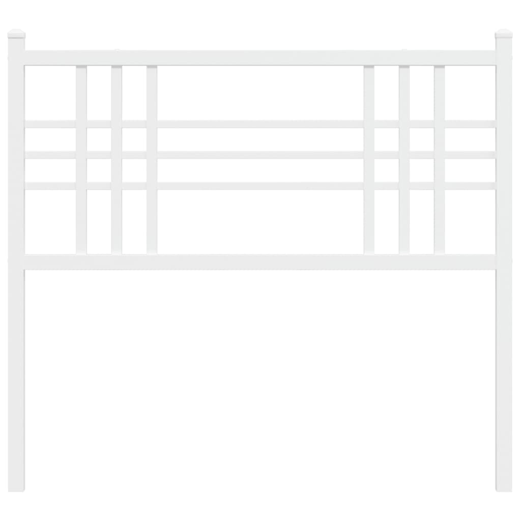 vidaXL Tăblie de pat metalică, alb, 107 cm