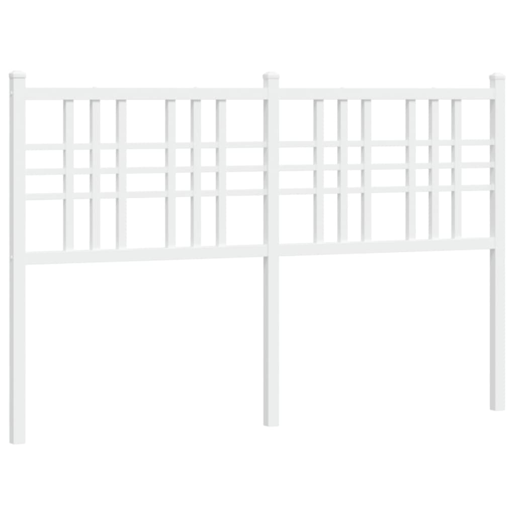vidaXL Tăblie de pat metalică, alb, 120 cm