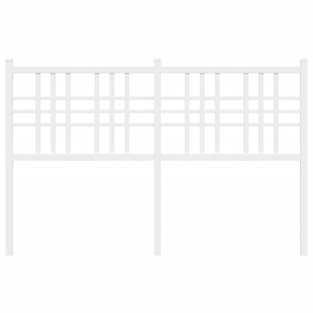 vidaXL Tăblie de pat metalică, alb, 120 cm