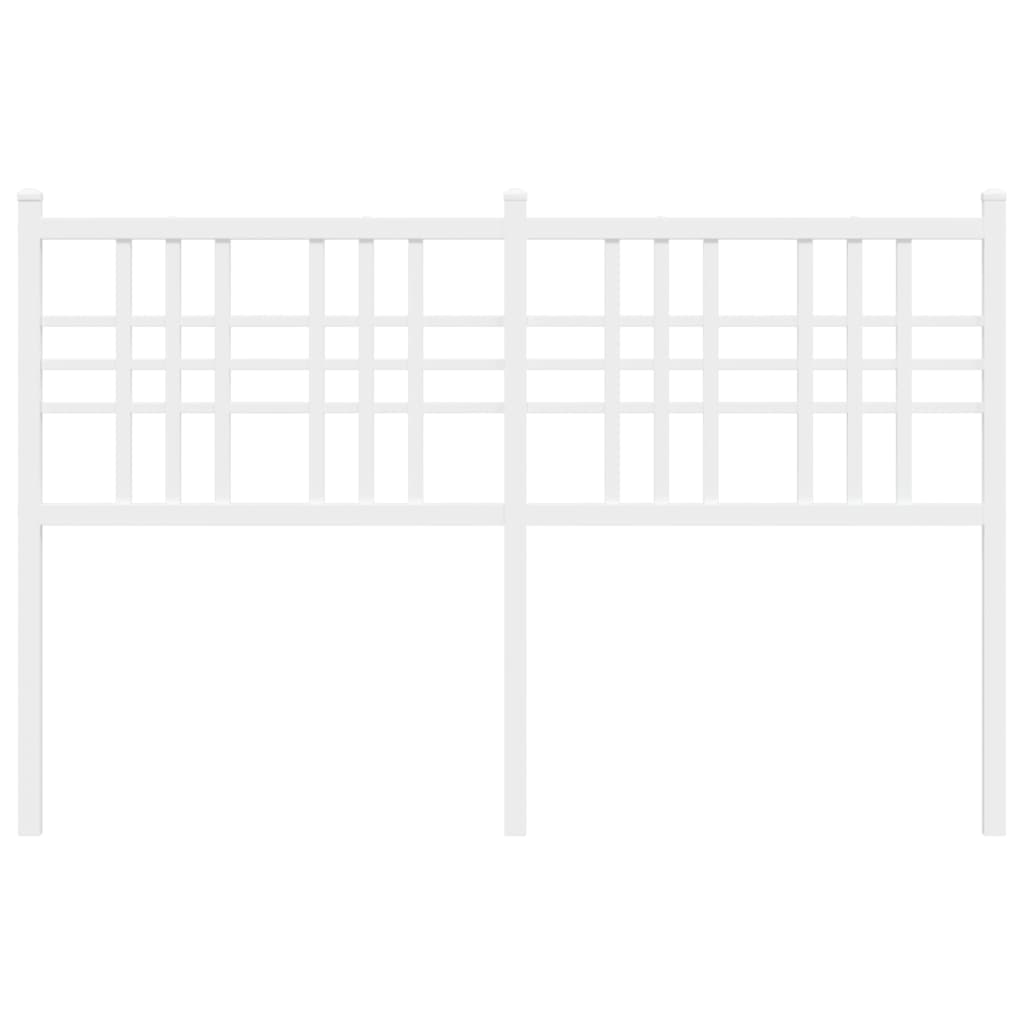 vidaXL Tăblie de pat metalică, alb, 137 cm