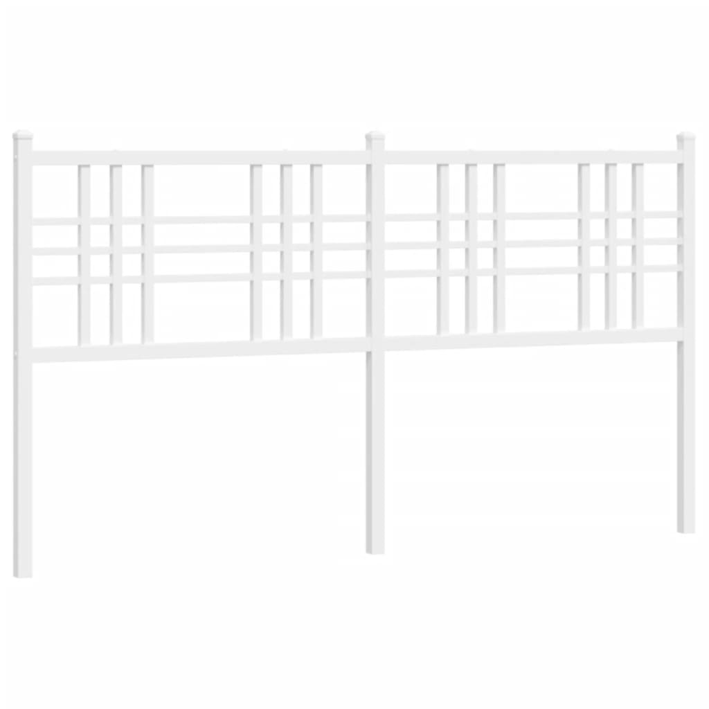 vidaXL Tăblie de pat metalică, alb, 150 cm