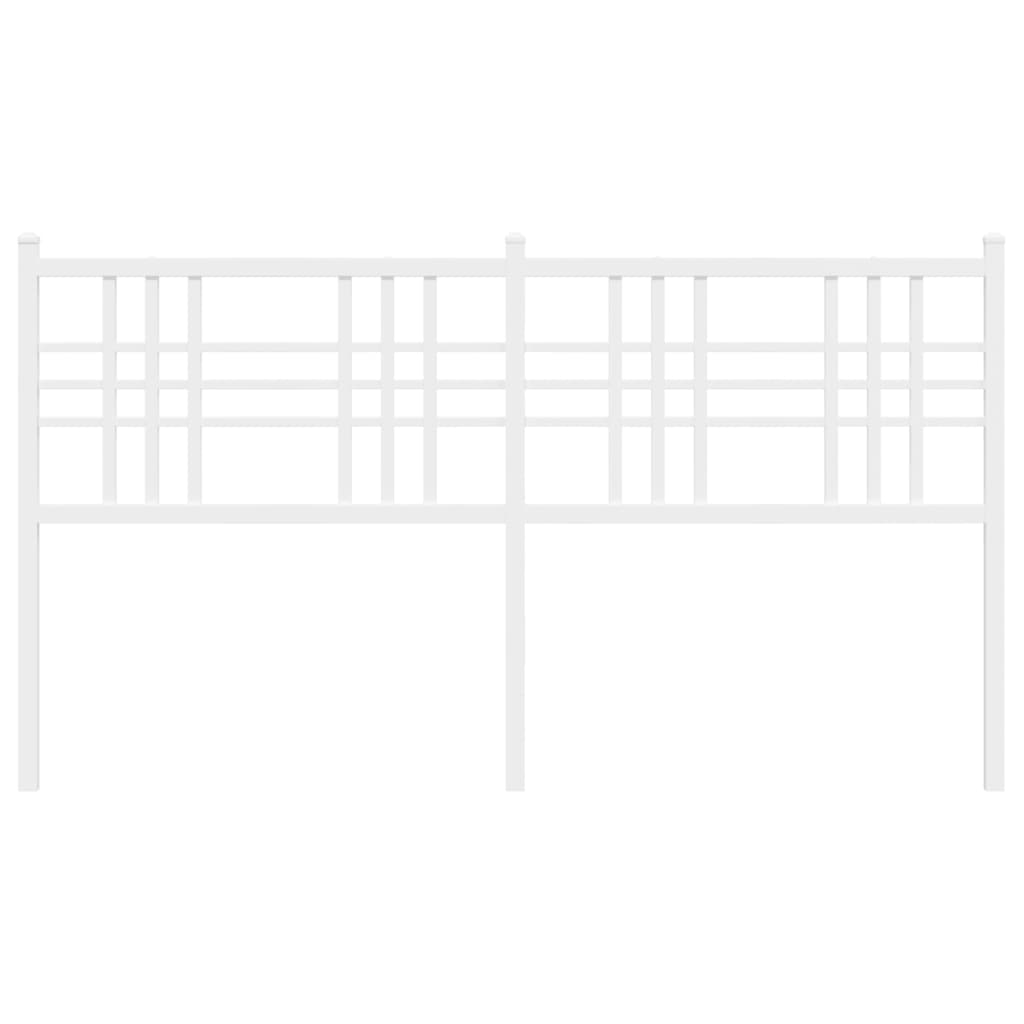 vidaXL Tăblie de pat metalică, alb, 150 cm