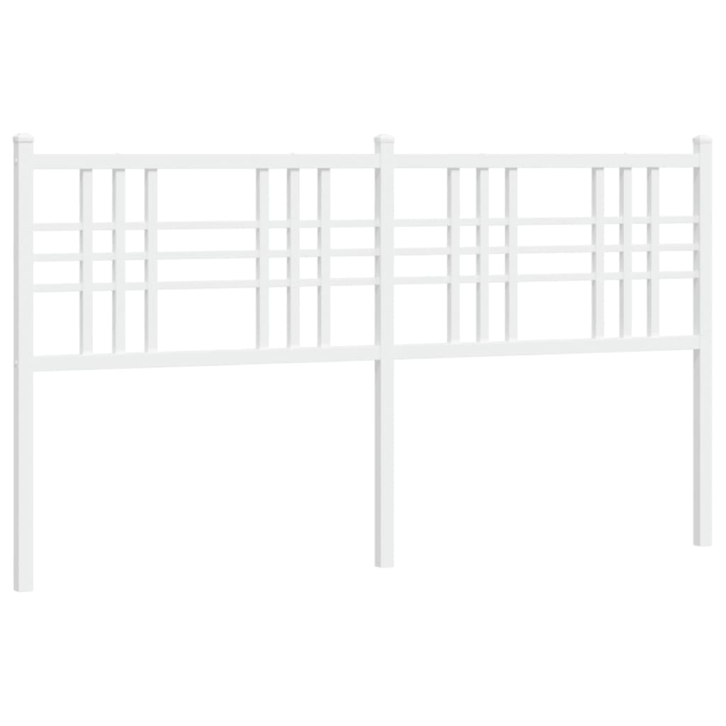 vidaXL Tăblie de pat metalică, alb, 160 cm