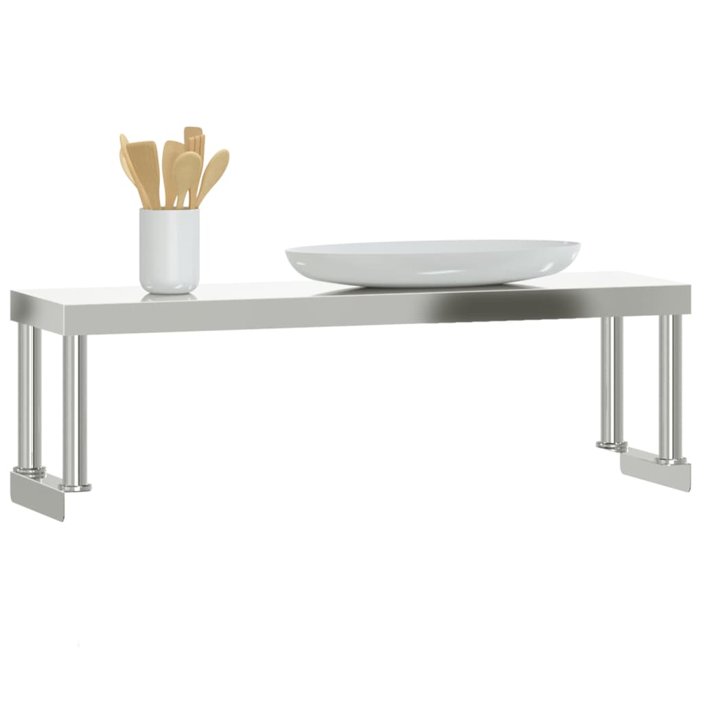 vidaXL Raft superior masă de lucru, 110x30x35 cm, oțel inoxidabil vidaXL Raft superior masă de lucru, 110x30x35 cm, oțel inoxidabil