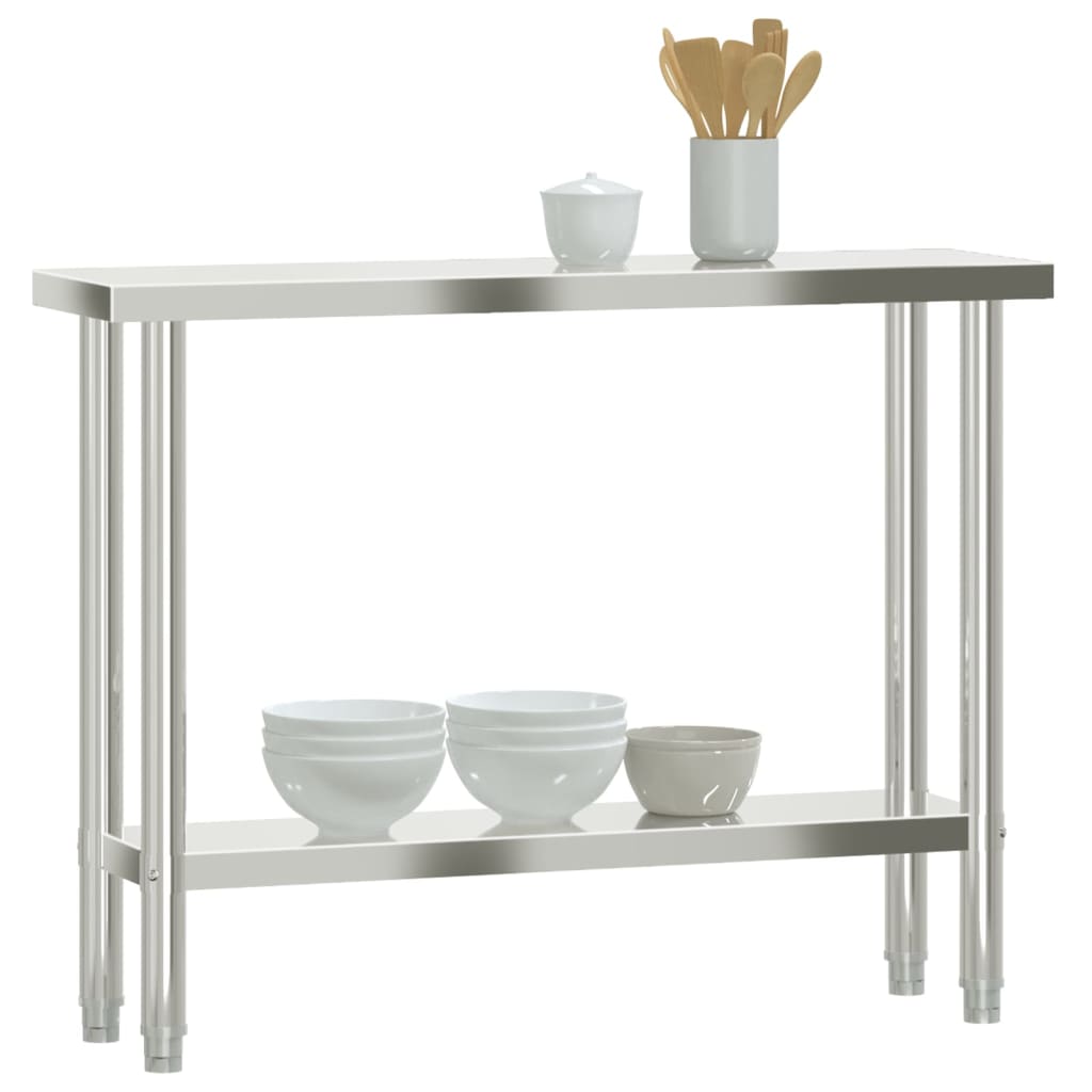 vidaXL Masă de lucru pentru bucătărie, 110x30x85 cm, oțel inoxidabil vidaXL Masă de lucru pentru bucătărie, 110x30x85 cm, oțel inoxidabil