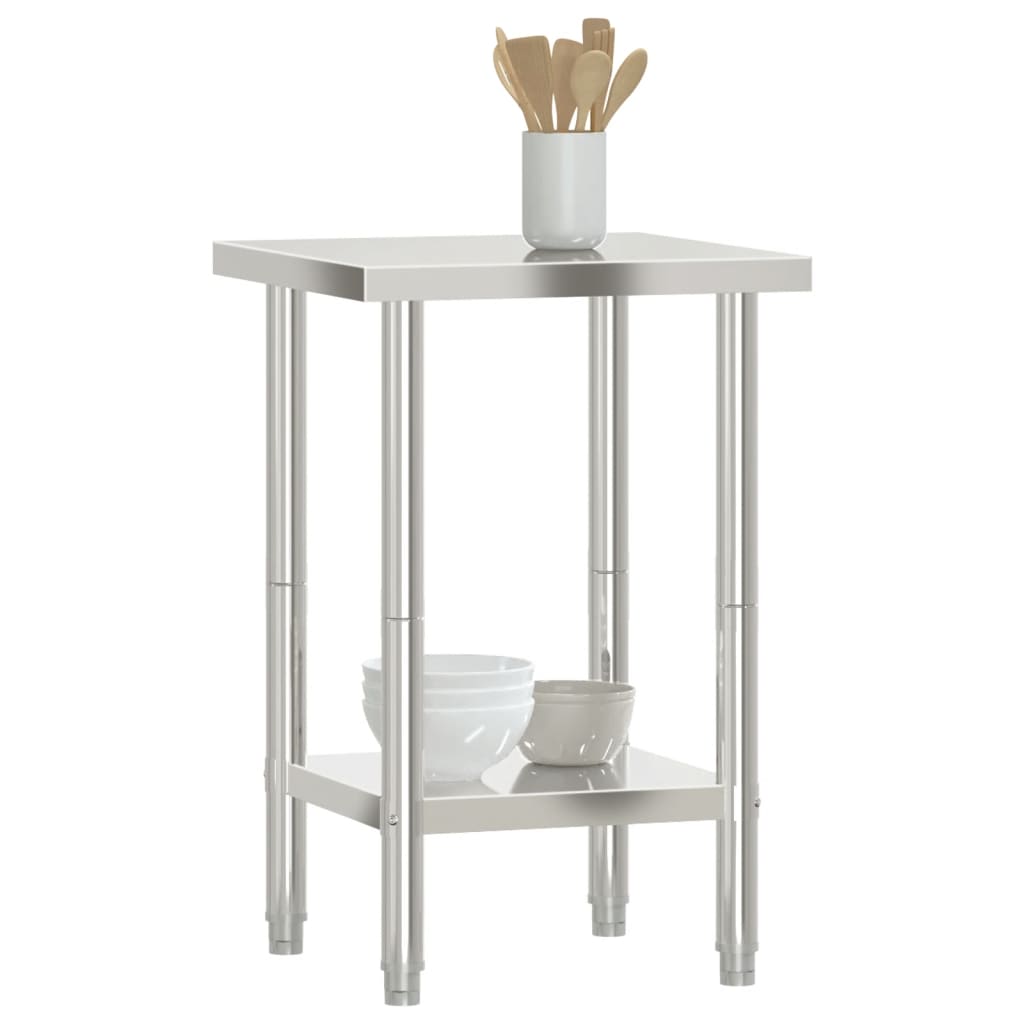 vidaXL Masă de lucru pentru bucătărie, 55x55x85 cm, oțel inoxidabil