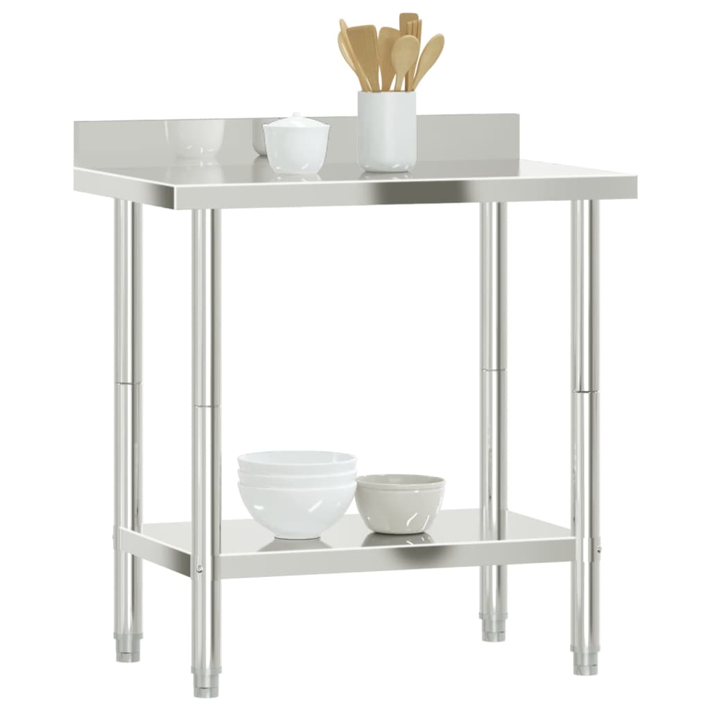vidaXL Masă de lucru bucătărie bordură antistropire 82,5x55x93 cm oțel vidaXL Masă de lucru bucătărie bordură antistropire 82,5x55x93 cm oțel