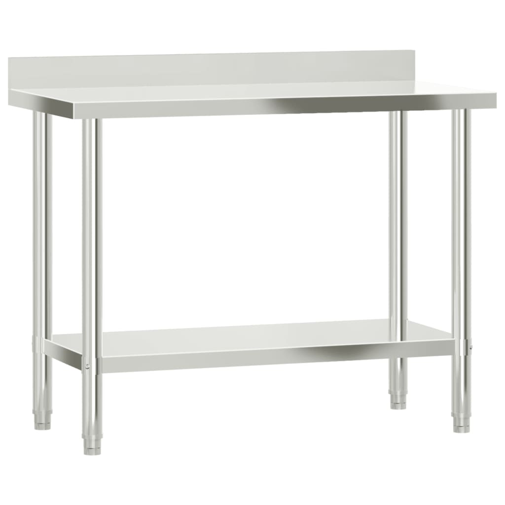 vidaXL Masă de lucru bucătărie bordură antistropire 110x55x93 cm oțel vidaXL Masă de lucru bucătărie bordură antistropire 110x55x93 cm oțel
