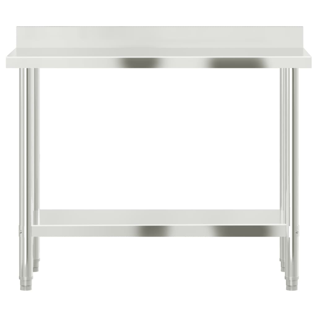 vidaXL Masă de lucru bucătărie bordură antistropire 110x55x93 cm oțel vidaXL Masă de lucru bucătărie bordură antistropire 110x55x93 cm oțel