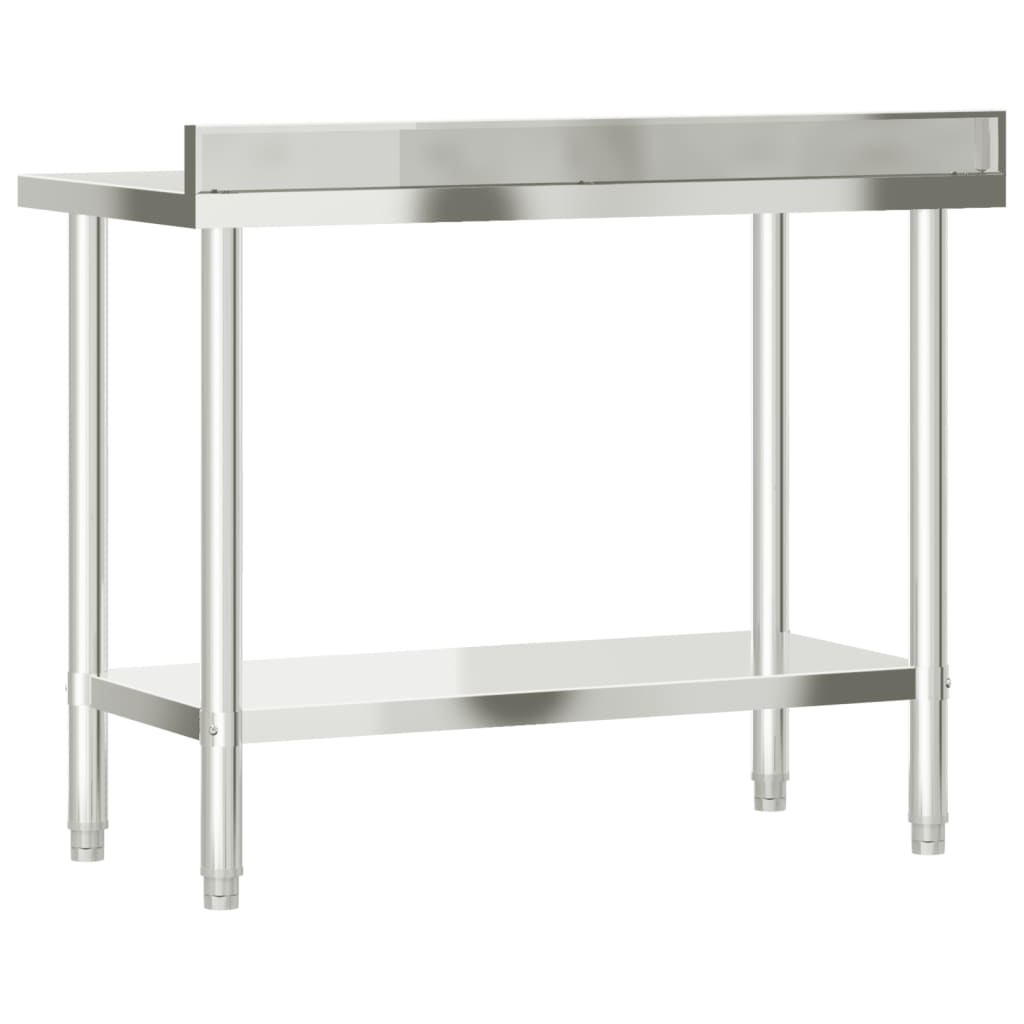 vidaXL Masă de lucru bucătărie bordură antistropire 110x55x93 cm oțel vidaXL Masă de lucru bucătărie bordură antistropire 110x55x93 cm oțel