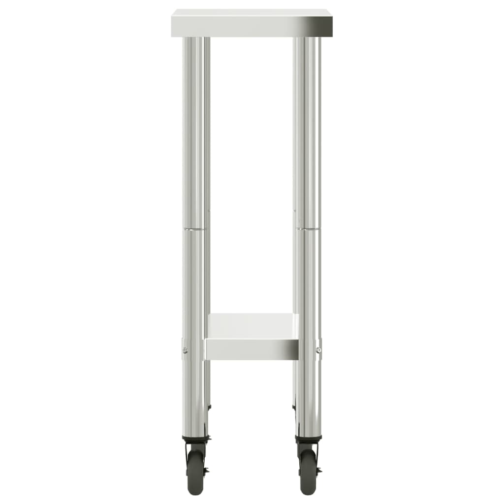 vidaXL Masă de lucru bucătărie cu roți, 55x30x85 cm, oțel inoxidabil vidaXL Masă de lucru bucătărie cu roți, 55x30x85 cm, oțel inoxidabil
