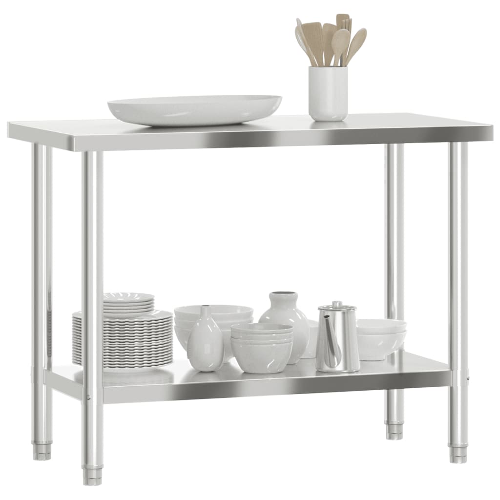 vidaXL Masă de lucru pentru bucătărie, 110x55x85 cm, oțel inoxidabil vidaXL Masă de lucru pentru bucătărie, 110x55x85 cm, oțel inoxidabil