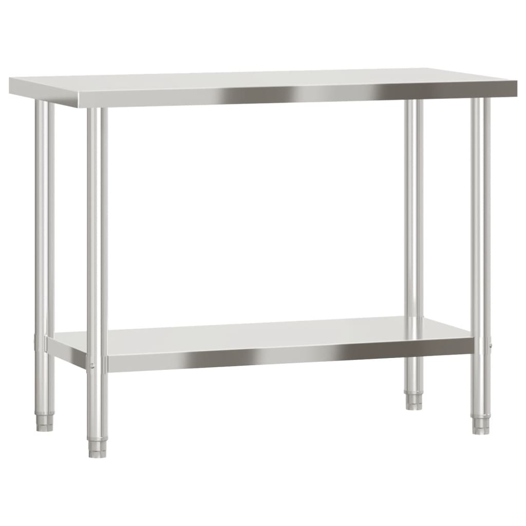 vidaXL Masă de lucru pentru bucătărie, 110x55x85 cm, oțel inoxidabil vidaXL Masă de lucru pentru bucătărie, 110x55x85 cm, oțel inoxidabil