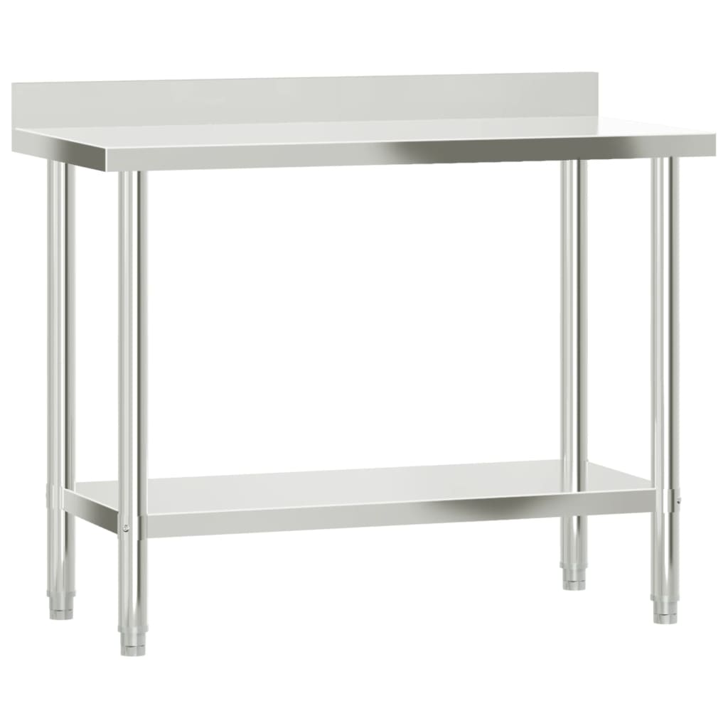vidaXL Masă de lucru bucătărie bordură antistropire 110x55x93 cm oțel vidaXL Masă de lucru bucătărie bordură antistropire 110x55x93 cm oțel