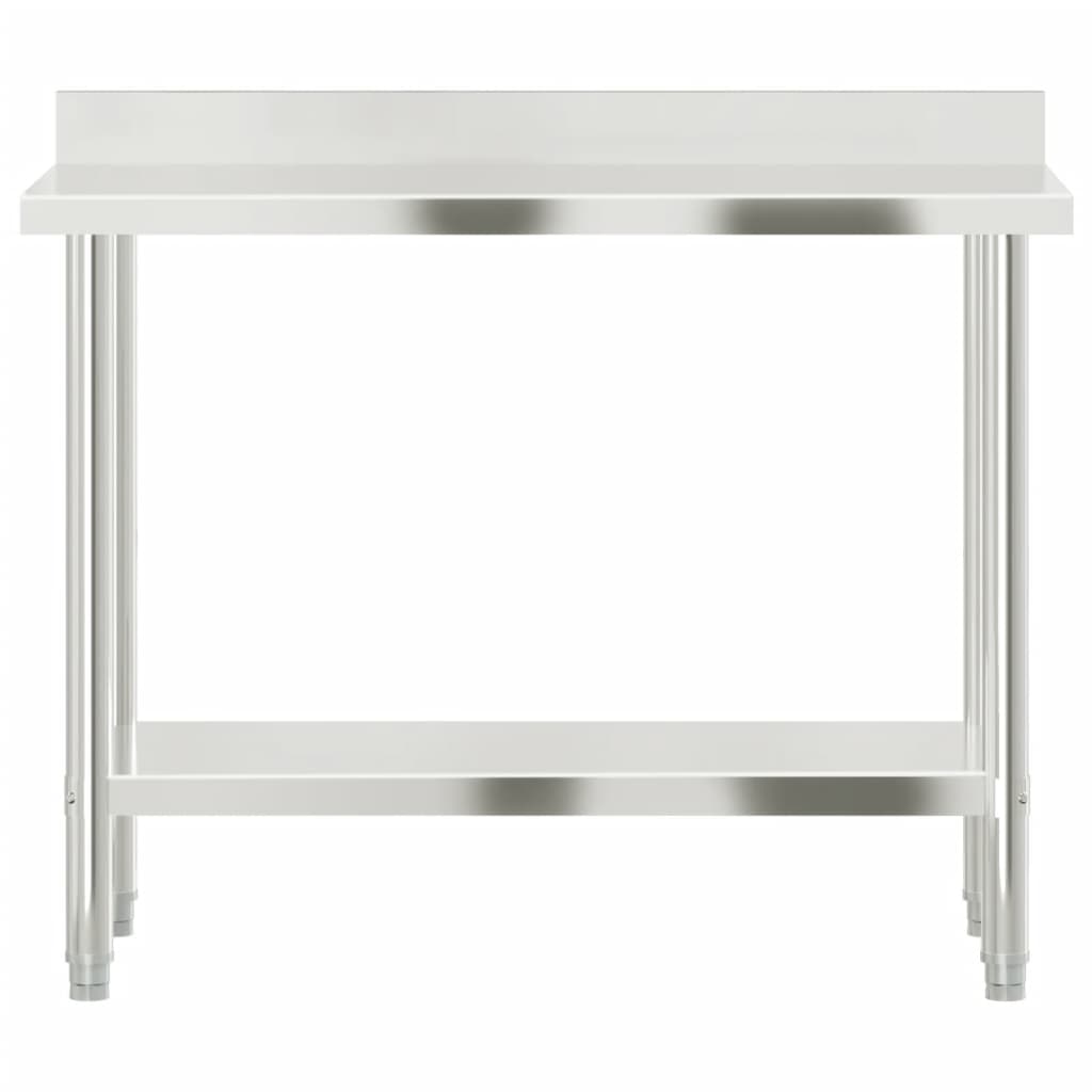 vidaXL Masă de lucru bucătărie bordură antistropire 110x55x93 cm oțel vidaXL Masă de lucru bucătărie bordură antistropire 110x55x93 cm oțel