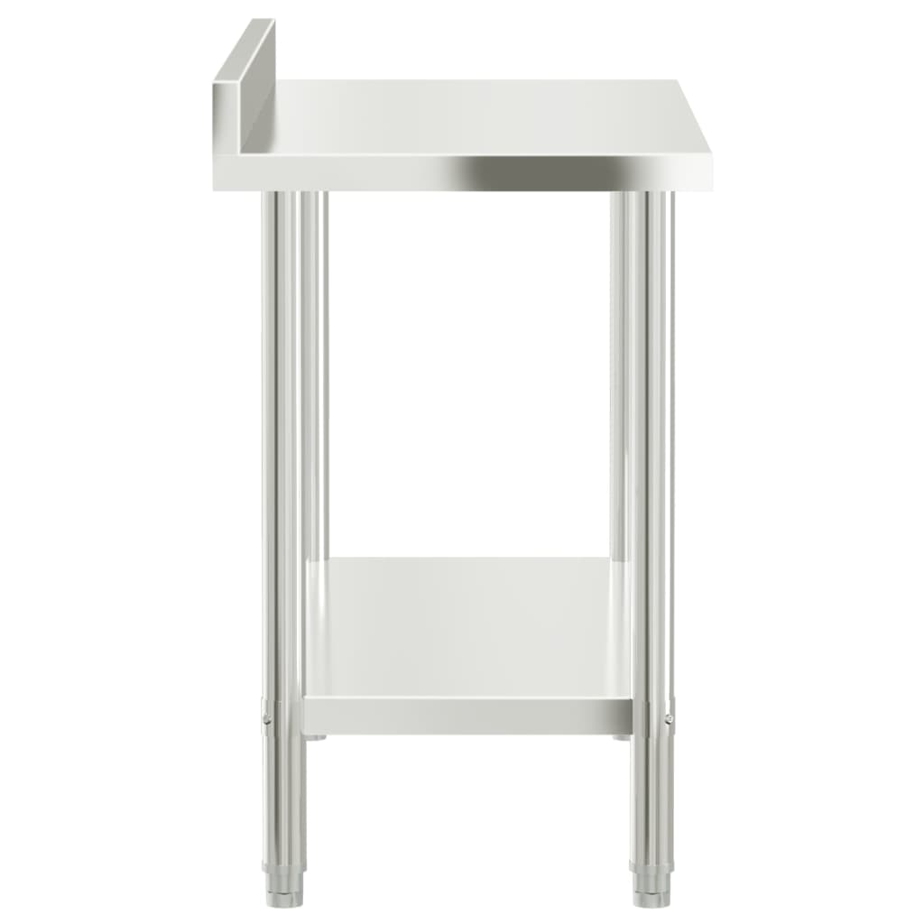 vidaXL Masă de lucru bucătărie bordură antistropire 110x55x93 cm oțel vidaXL Masă de lucru bucătărie bordură antistropire 110x55x93 cm oțel