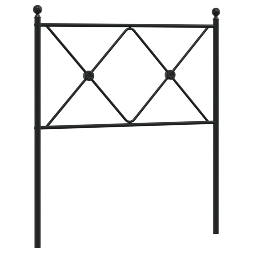 vidaXL Tăblie de pat metalică, negru, 80 cm