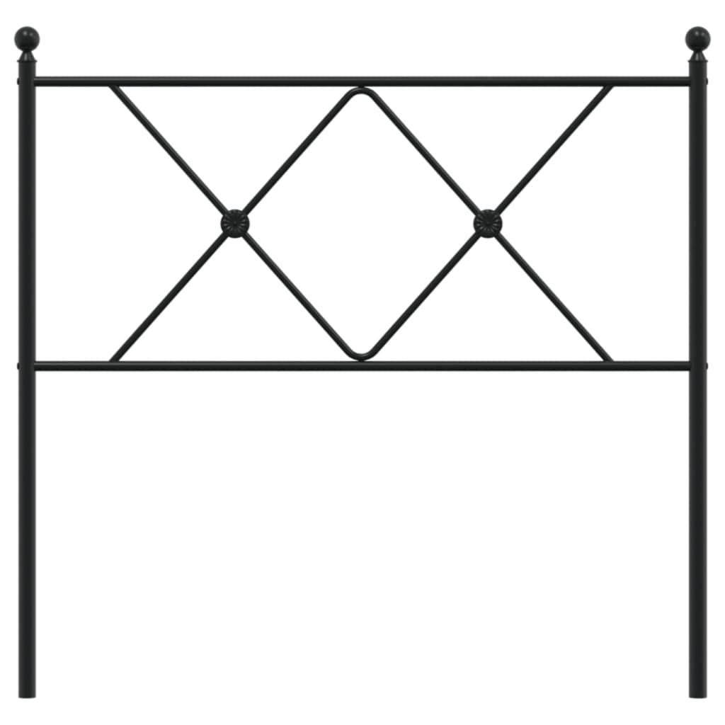 vidaXL Tăblie de pat metalică, negru, 90 cm