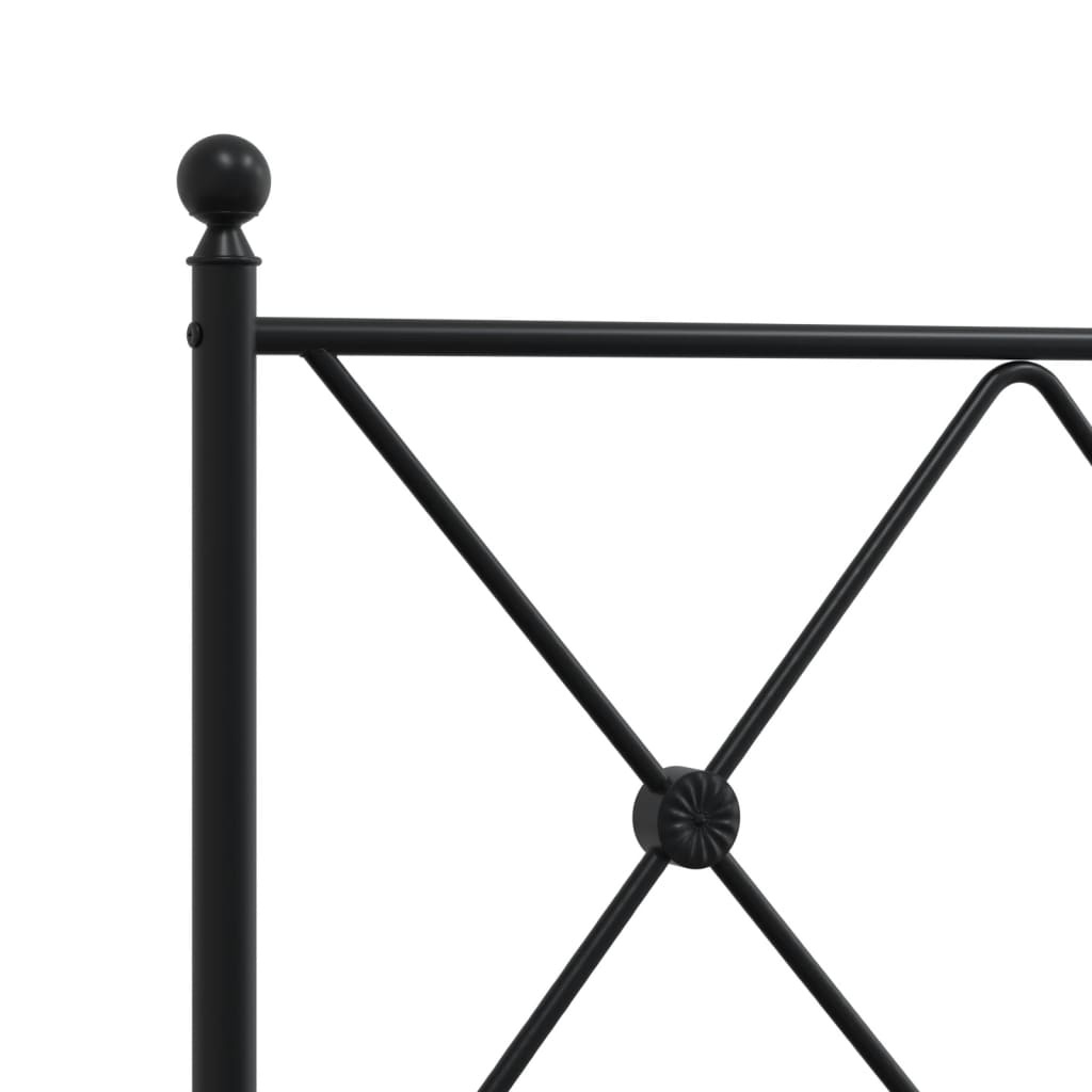vidaXL Tăblie de pat metalică, negru, 90 cm