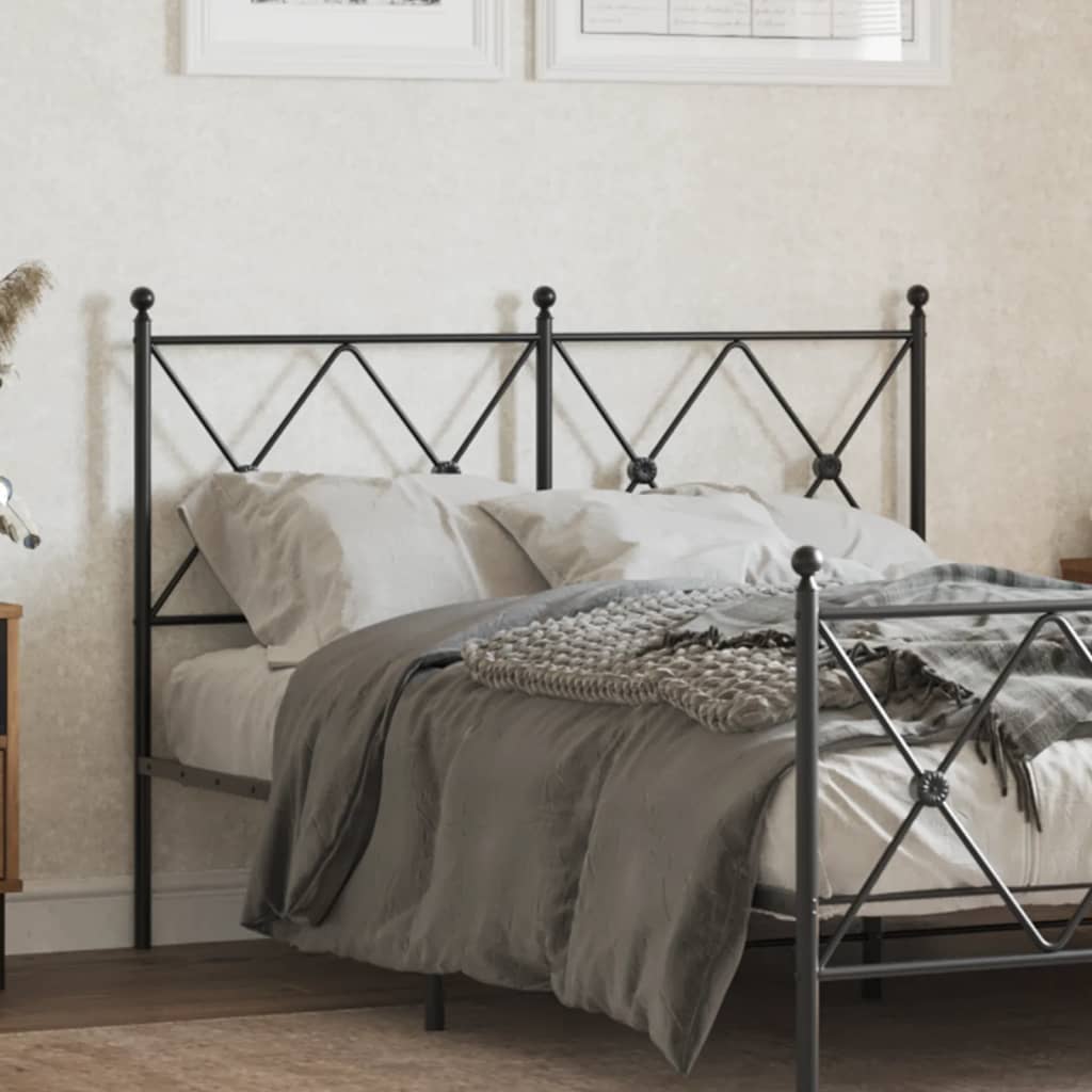 vidaXL Tăblie de pat metalică, negru, 120 cm vidaXL Tăblie de pat metalică, negru, 120 cm