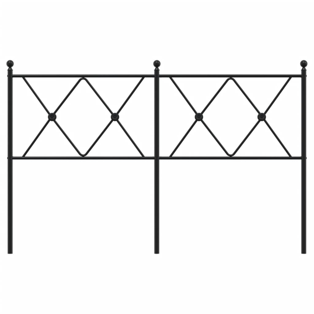 vidaXL Tăblie de pat metalică, negru, 137 cm