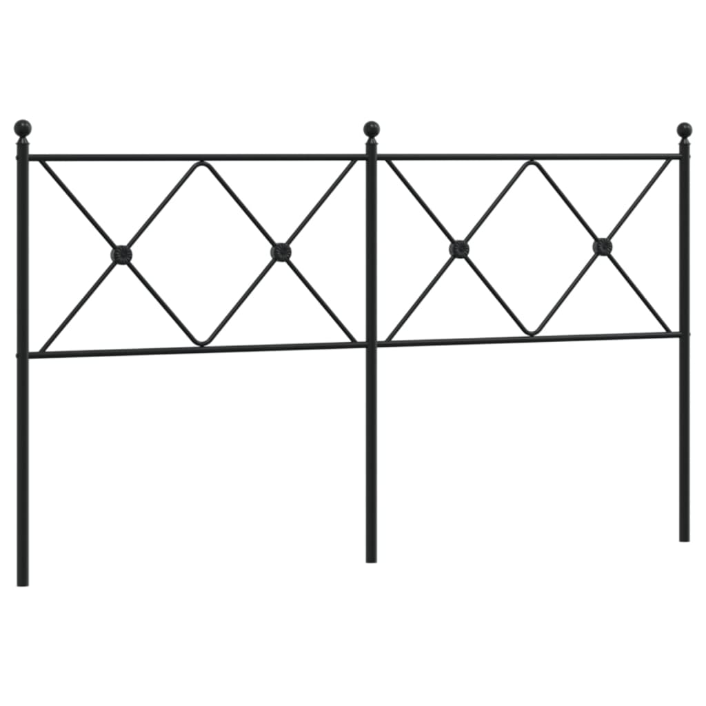 vidaXL Tăblie de pat metalică, negru, 150 cm