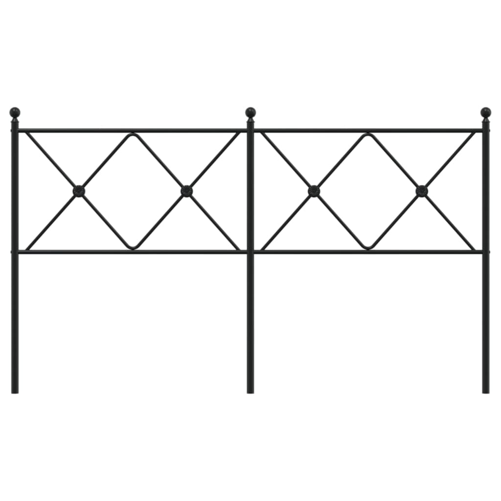 vidaXL Tăblie de pat metalică, negru, 150 cm