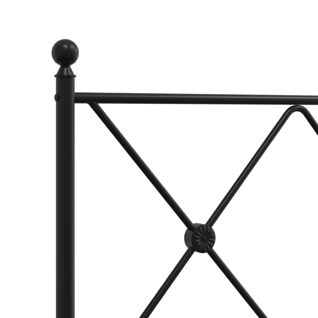 vidaXL Tăblie de pat metalică, negru, 150 cm