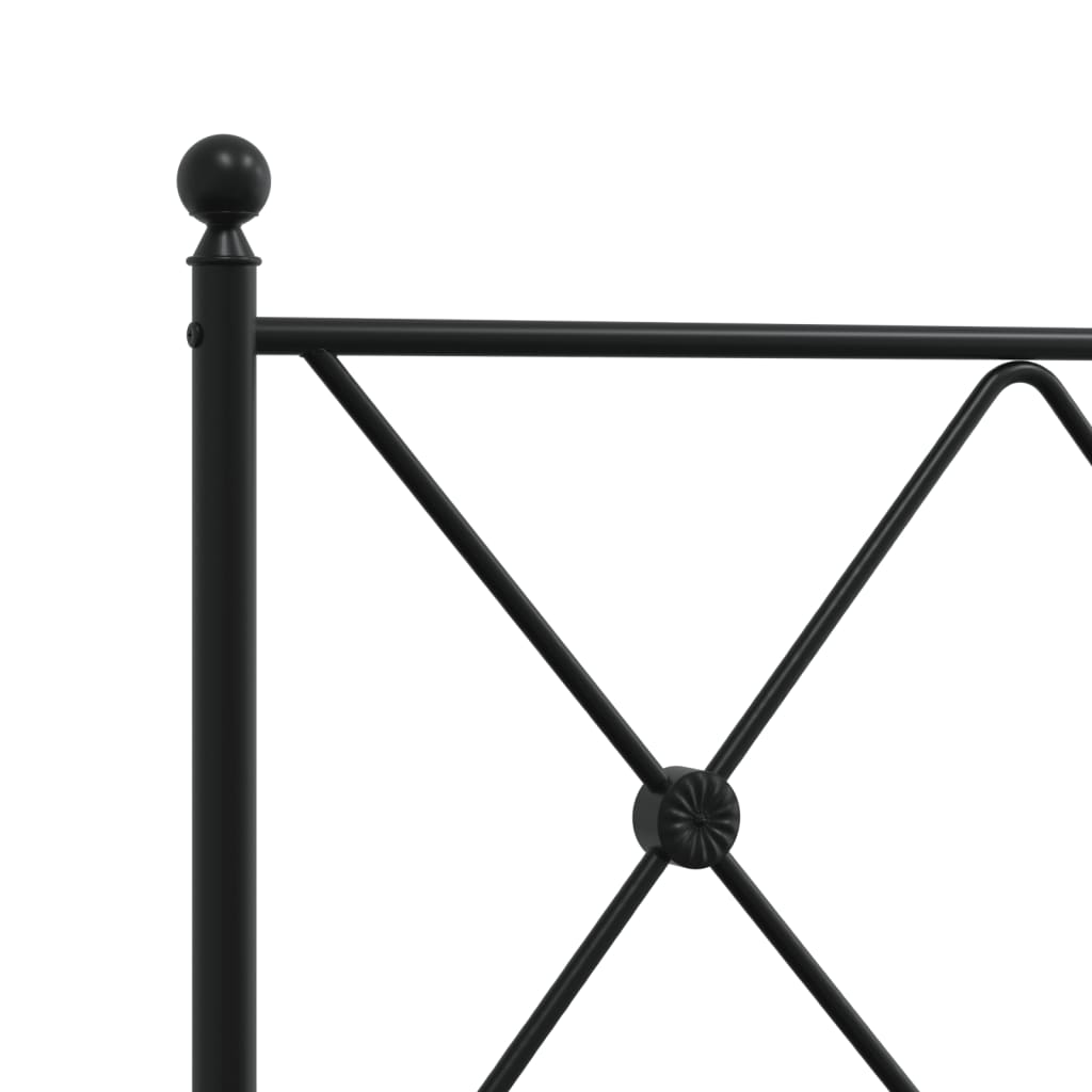 vidaXL Tăblie de pat metalică, negru, 160 cm