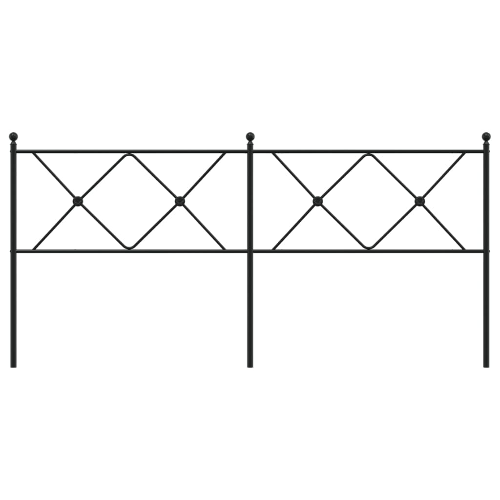 vidaXL Tăblie de pat metalică, negru, 180 cm vidaXL Tăblie de pat metalică, negru, 180 cm