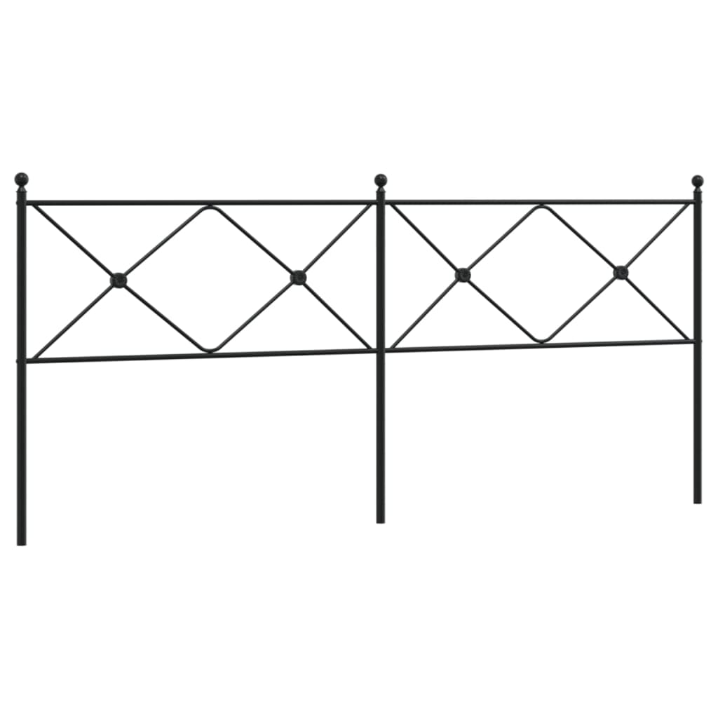 vidaXL Tăblie de pat metalică, negru, 193 cm