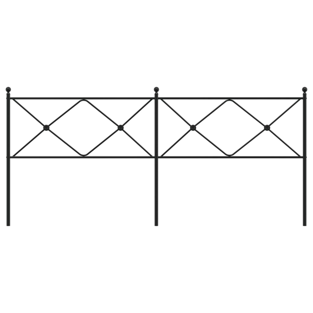 vidaXL Tăblie de pat metalică, negru, 193 cm