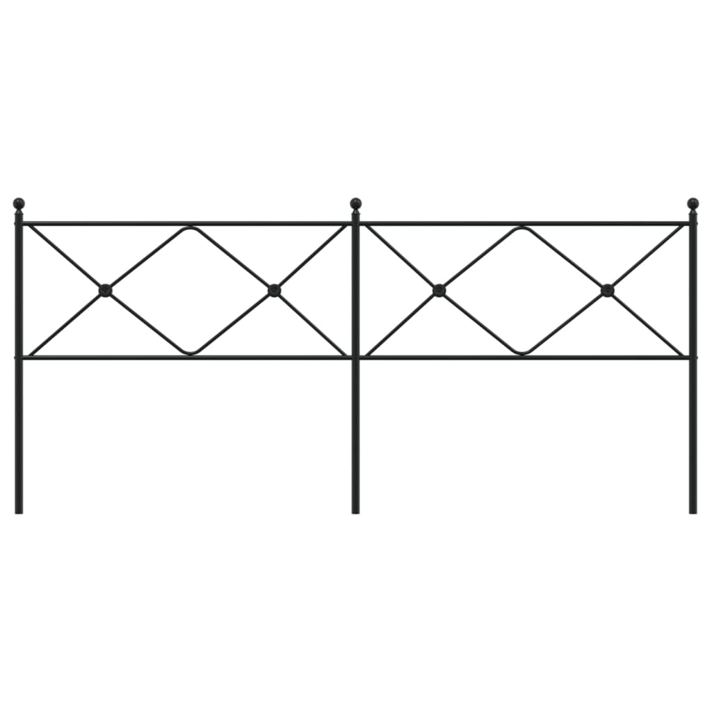 vidaXL Tăblie de pat metalică, negru, 200 cm