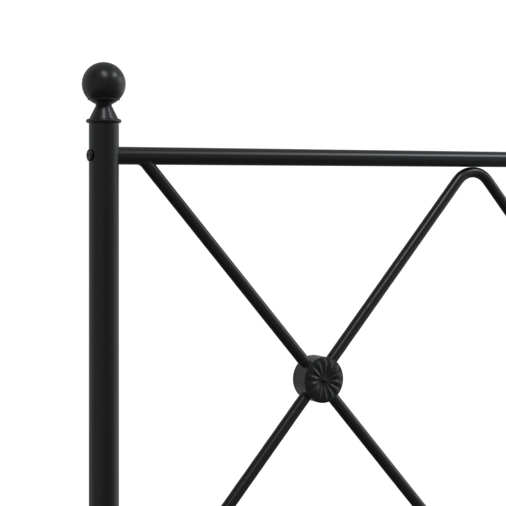 vidaXL Tăblie de pat metalică, negru, 200 cm