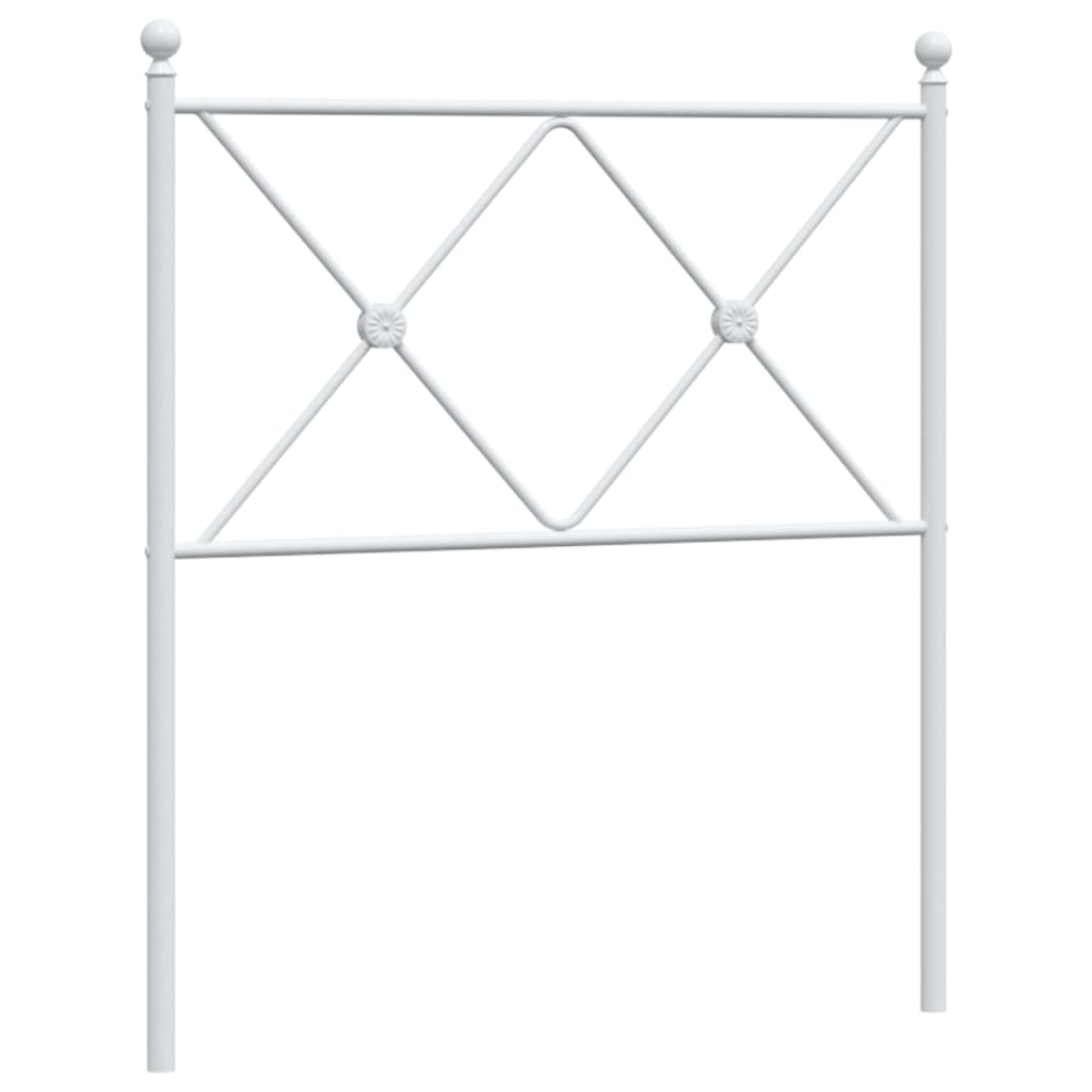 vidaXL Tăblie de pat metalică, alb, 75 cm