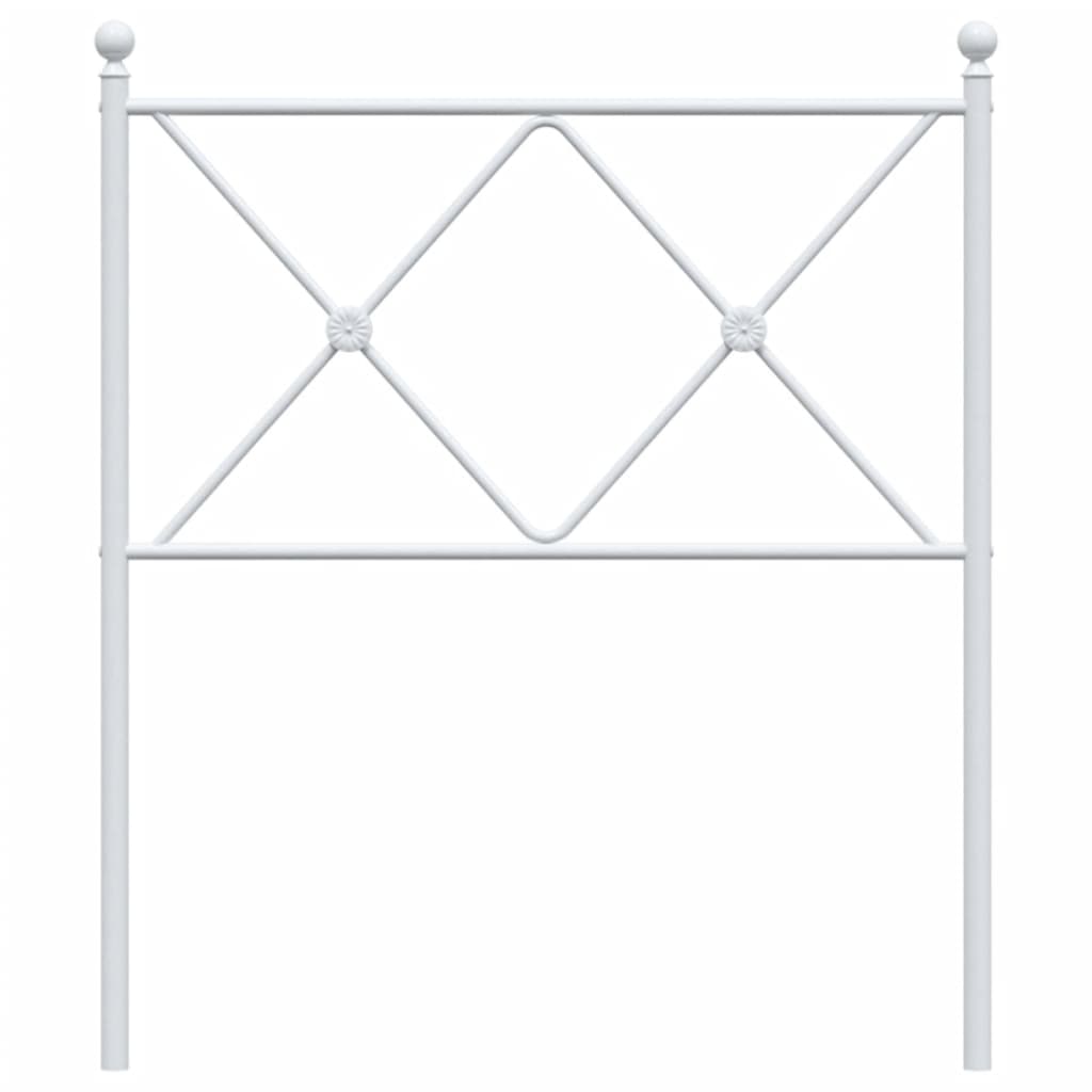 vidaXL Tăblie de pat metalică, alb, 75 cm
