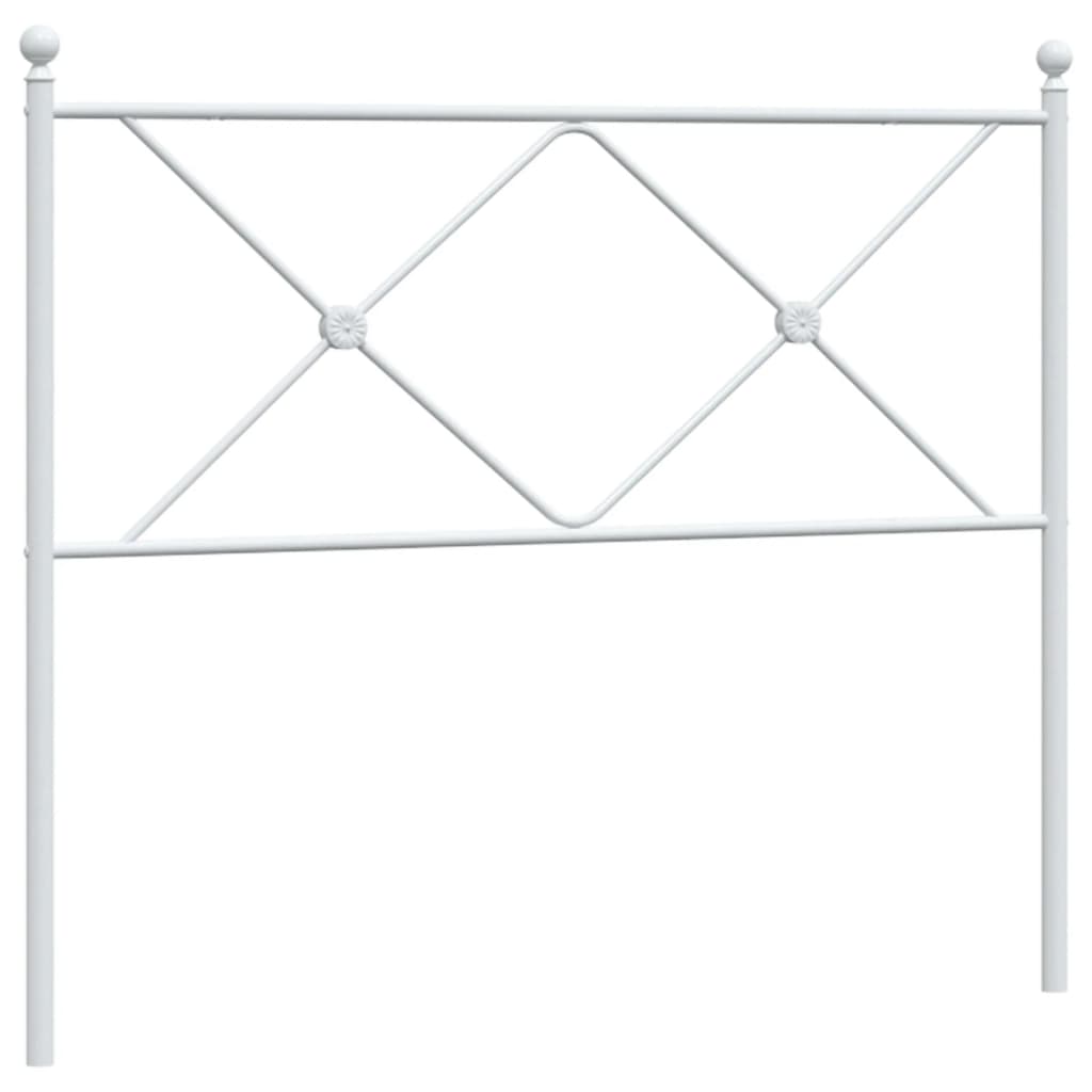 vidaXL Tăblie de pat metalică, alb, 100 cm
