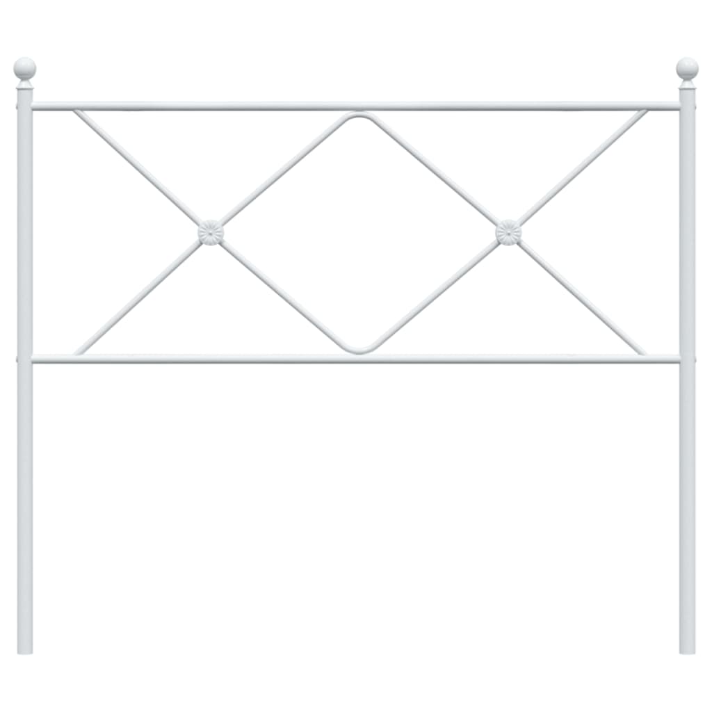 vidaXL Tăblie de pat metalică, alb, 107 cm