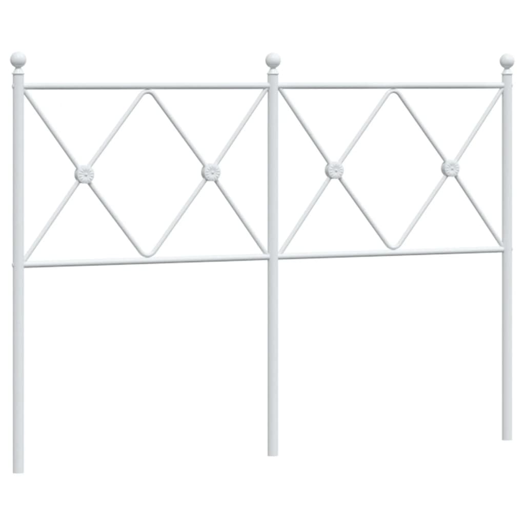 vidaXL Tăblie de pat metalică, alb, 120 cm