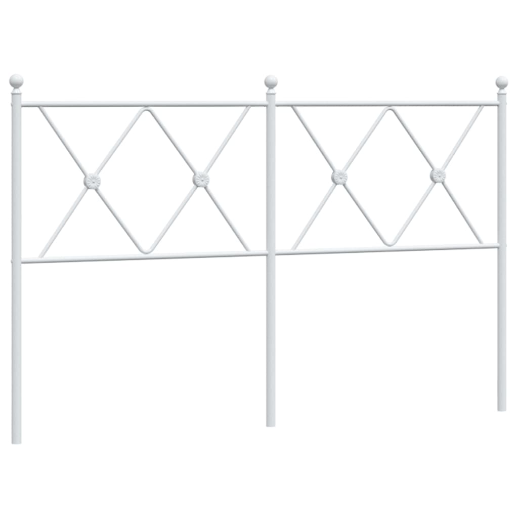 vidaXL Tăblie de pat metalică, alb, 137 cm