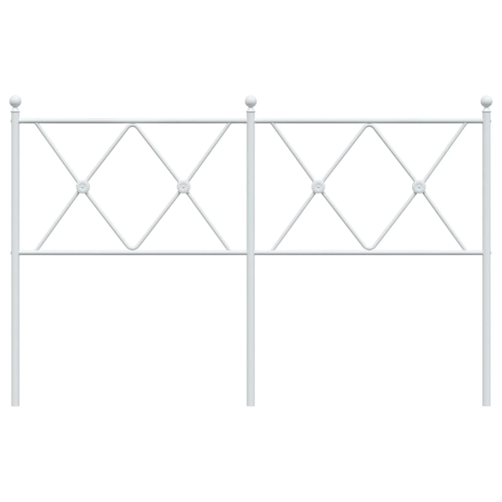 vidaXL Tăblie de pat metalică, alb, 137 cm