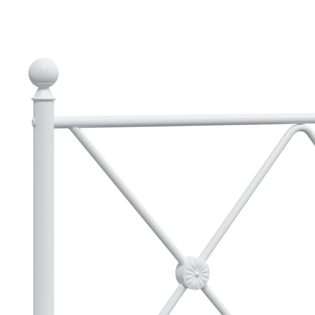 vidaXL Tăblie de pat metalică, alb, 137 cm