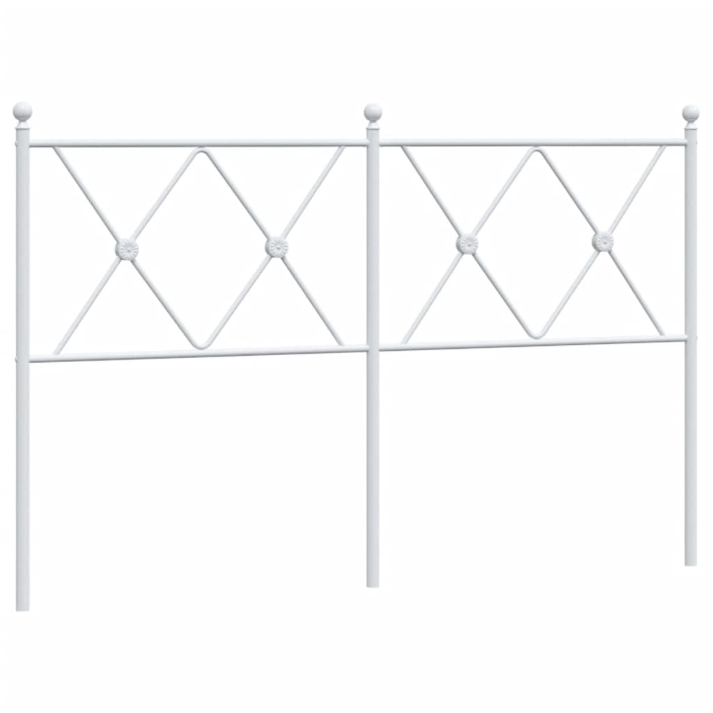 vidaXL Tăblie de pat metalică, alb, 140 cm