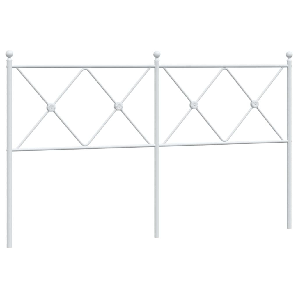 vidaXL Tăblie de pat metalică, alb, 150 cm