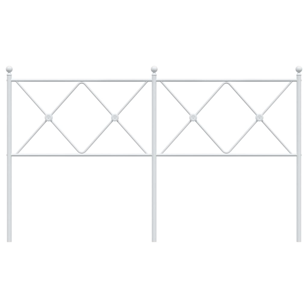 vidaXL Tăblie de pat metalică, alb, 150 cm