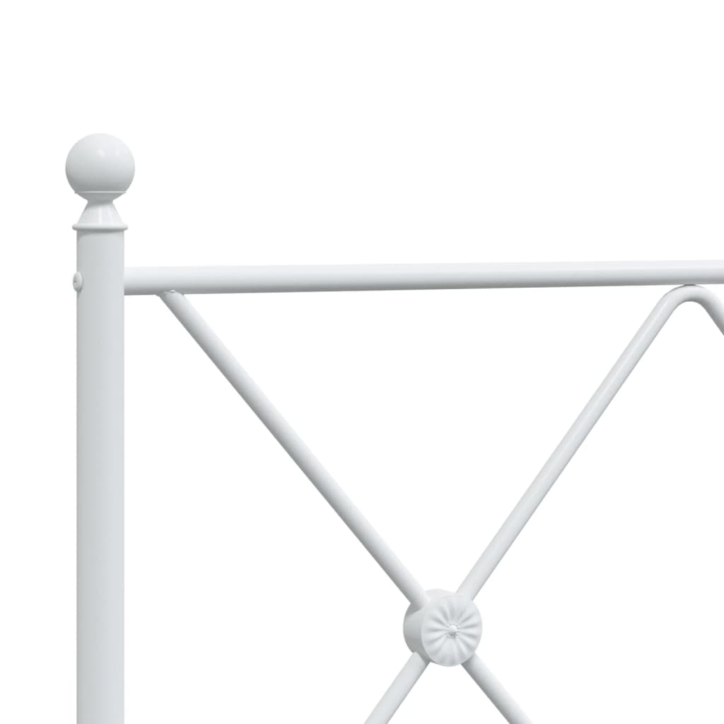 vidaXL Tăblie de pat metalică, alb, 150 cm