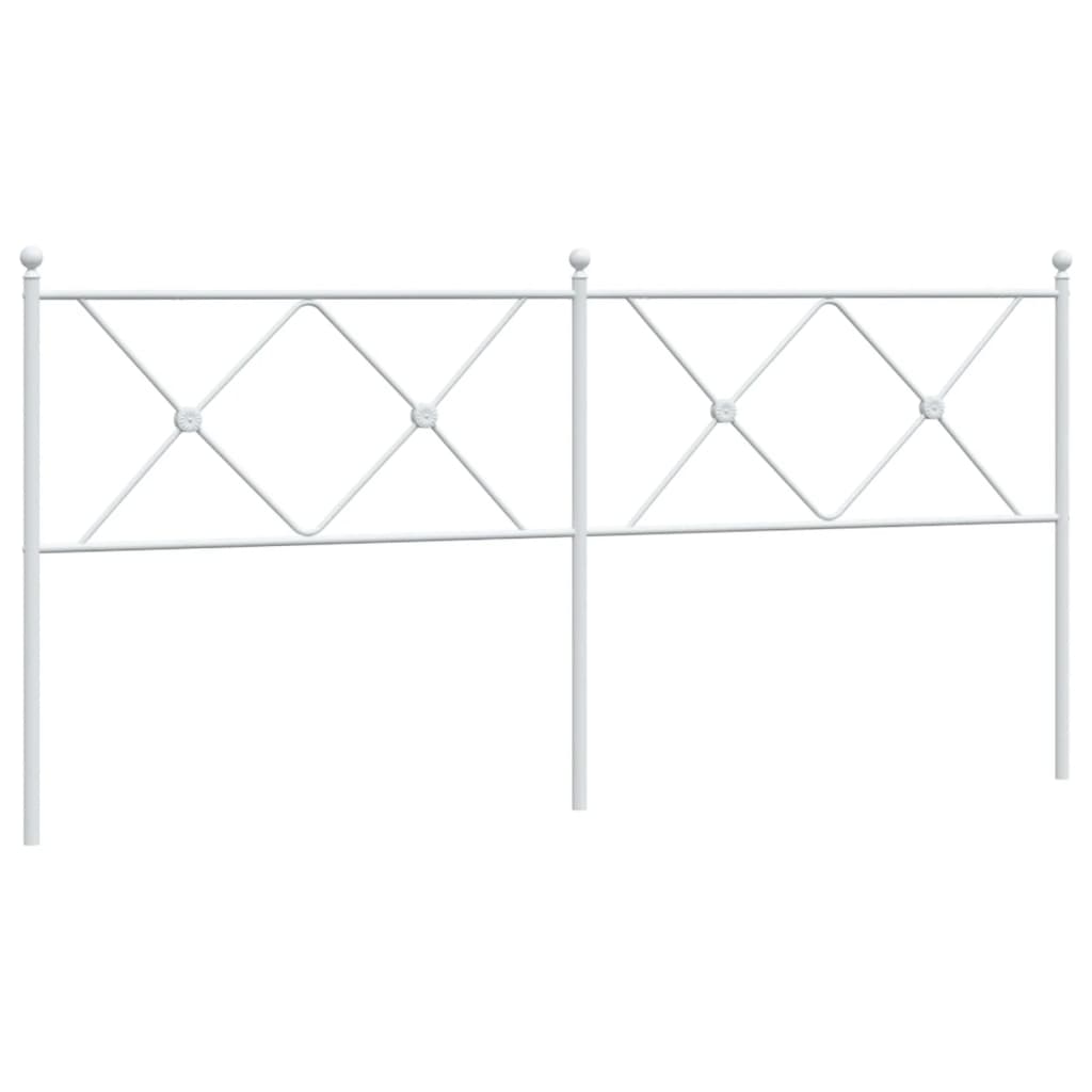 vidaXL Tăblie de pat metalică, alb, 180 cm